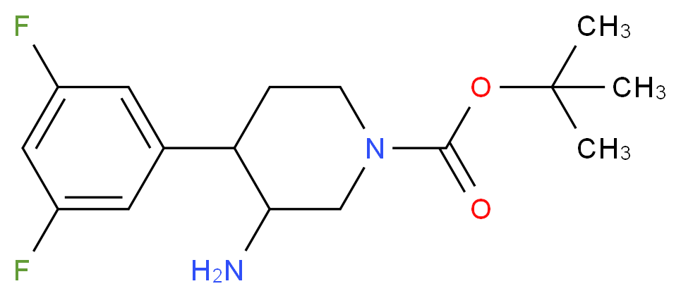 tert-butyl 3-amino-4-(3,5-difluorophenyl)piperidine-1-carboxylate_Molecular_structure_CAS_)