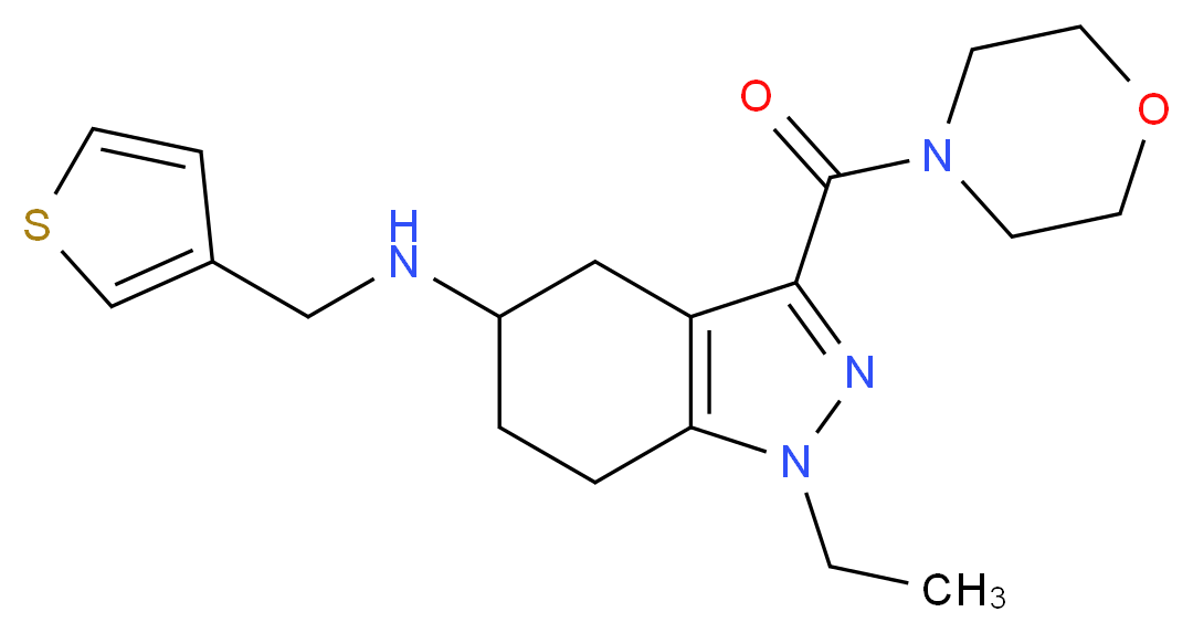 1-ethyl-3-(4-morpholinylcarbonyl)-N-(3-thienylmethyl)-4,5,6,7-tetrahydro-1H-indazol-5-amine_Molecular_structure_CAS_)