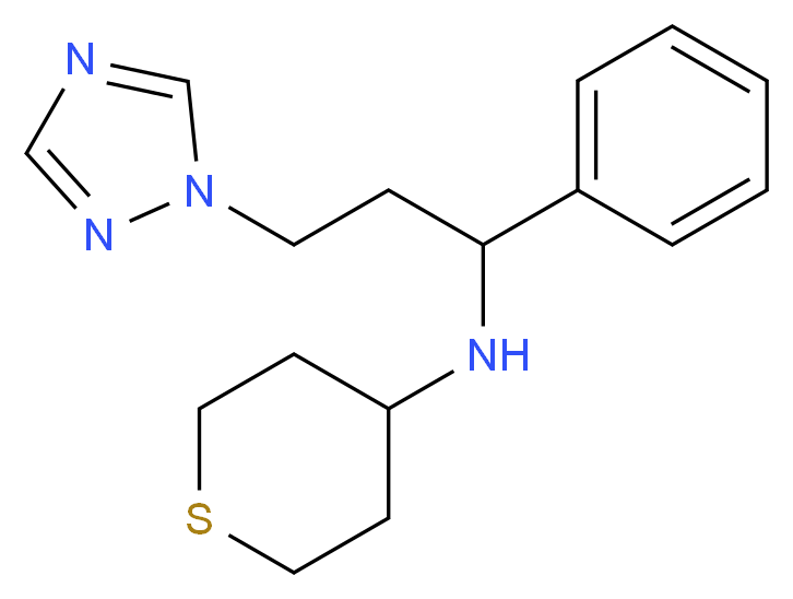 N-[1-phenyl-3-(1H-1,2,4-triazol-1-yl)propyl]tetrahydro-2H-thiopyran-4-amine_Molecular_structure_CAS_)