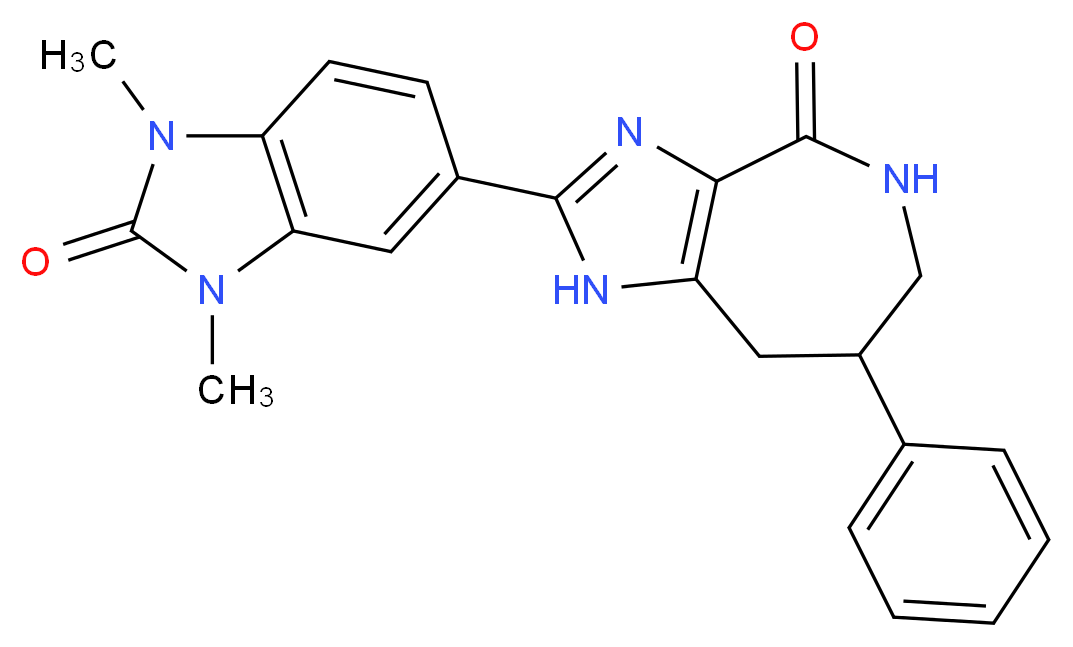 2-(1,3-dimethyl-2-oxo-2,3-dihydro-1H-benzimidazol-5-yl)-7-phenyl-5,6,7,8-tetrahydroimidazo[4,5-c]azepin-4(1H)-one_Molecular_structure_CAS_)