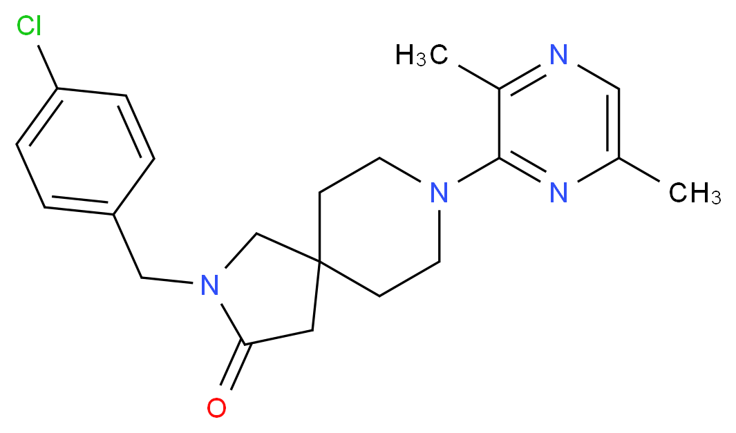 2-(4-chlorobenzyl)-8-(3,6-dimethyl-2-pyrazinyl)-2,8-diazaspiro[4.5]decan-3-one_Molecular_structure_CAS_)
