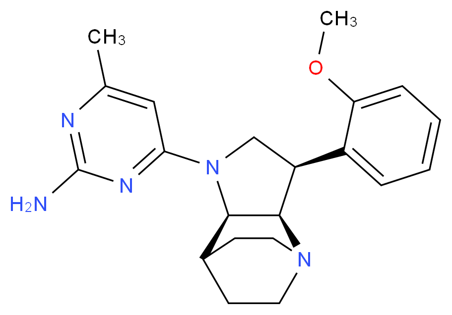 4-[(3R*,3aR*,7aR*)-3-(2-methoxyphenyl)hexahydro-4,7-ethanopyrrolo[3,2-b]pyridin-1(2H)-yl]-6-methylpyrimidin-2-amine_Molecular_structure_CAS_)