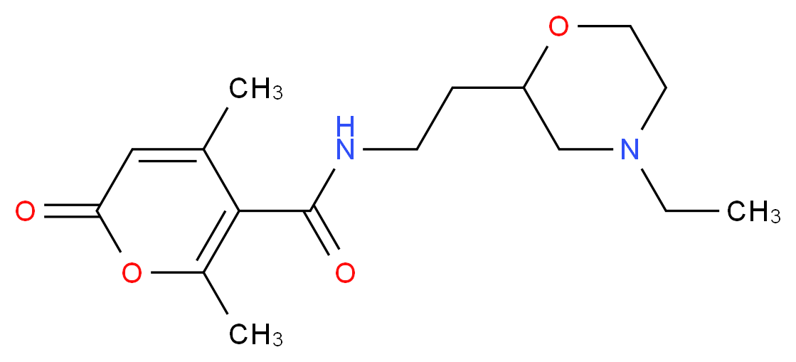 N-[2-(4-ethylmorpholin-2-yl)ethyl]-4,6-dimethyl-2-oxo-2H-pyran-5-carboxamide_Molecular_structure_CAS_)
