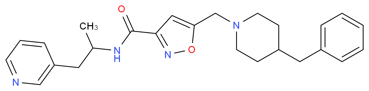 5-[(4-benzylpiperidin-1-yl)methyl]-N-(1-methyl-2-pyridin-3-ylethyl)isoxazole-3-carboxamide_Molecular_structure_CAS_)