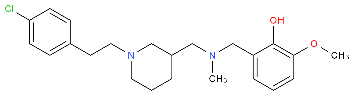 2-{[({1-[2-(4-chlorophenyl)ethyl]-3-piperidinyl}methyl)(methyl)amino]methyl}-6-methoxyphenol_Molecular_structure_CAS_)