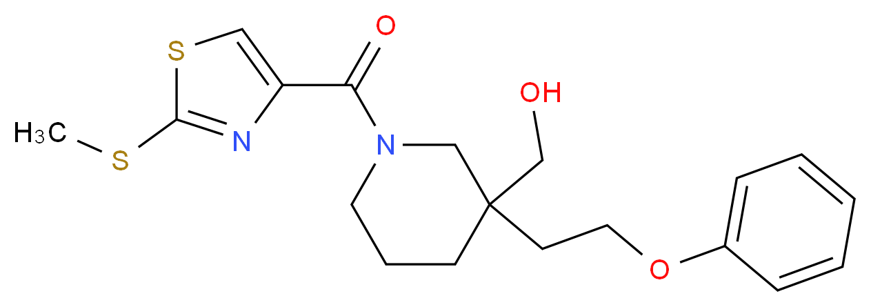 [1-{[2-(methylthio)-1,3-thiazol-4-yl]carbonyl}-3-(2-phenoxyethyl)-3-piperidinyl]methanol_Molecular_structure_CAS_)