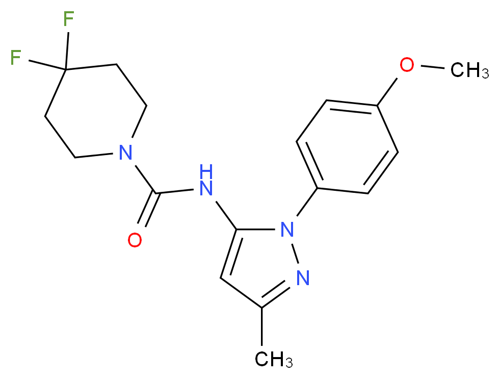 4,4-difluoro-N-[1-(4-methoxyphenyl)-3-methyl-1H-pyrazol-5-yl]piperidine-1-carboxamide_Molecular_structure_CAS_)