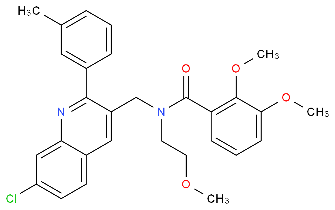 N-{[7-chloro-2-(3-methylphenyl)-3-quinolinyl]methyl}-2,3-dimethoxy-N-(2-methoxyethyl)benzamide_Molecular_structure_CAS_)