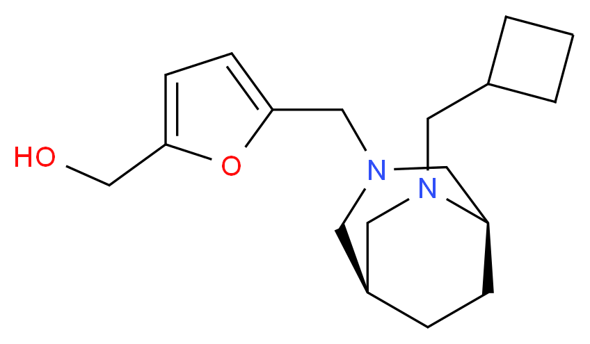 (5-{[(1S*,5R*)-6-(cyclobutylmethyl)-3,6-diazabicyclo[3.2.2]non-3-yl]methyl}-2-furyl)methanol_Molecular_structure_CAS_)