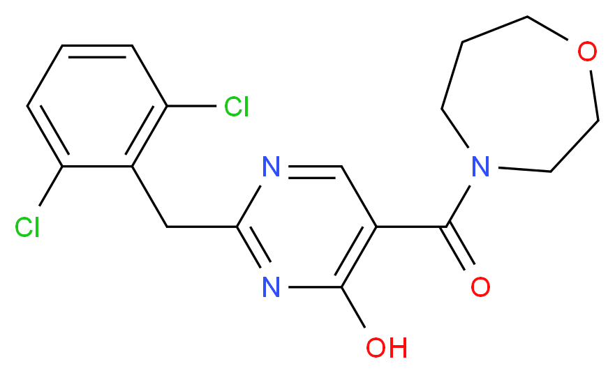 2-(2,6-dichlorobenzyl)-5-(1,4-oxazepan-4-ylcarbonyl)pyrimidin-4-ol_Molecular_structure_CAS_)