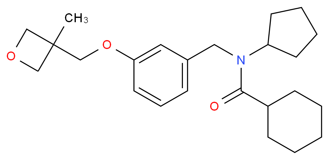 N-cyclopentyl-N-{3-[(3-methyl-3-oxetanyl)methoxy]benzyl}cyclohexanecarboxamide_Molecular_structure_CAS_)