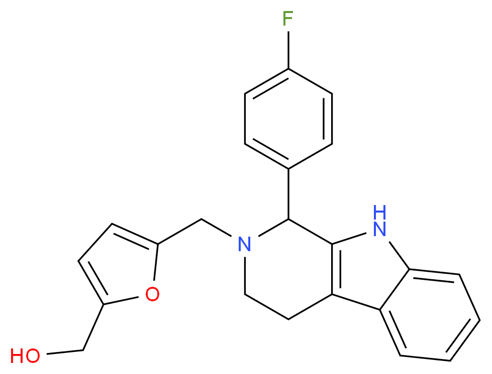 (5-{[1-(4-fluorophenyl)-1,3,4,9-tetrahydro-2H-beta-carbolin-2-yl]methyl}-2-furyl)methanol_Molecular_structure_CAS_)