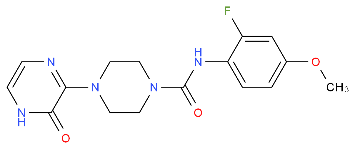N-(2-fluoro-4-methoxyphenyl)-4-(3-oxo-3,4-dihydropyrazin-2-yl)piperazine-1-carboxamide_Molecular_structure_CAS_)