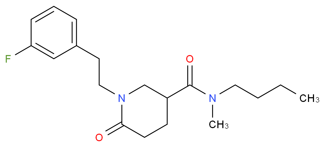N-butyl-1-[2-(3-fluorophenyl)ethyl]-N-methyl-6-oxo-3-piperidinecarboxamide_Molecular_structure_CAS_)