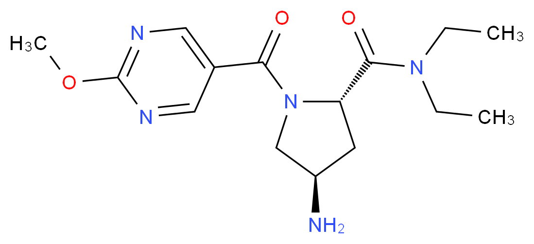 (2S,4R)-4-amino-N,N-diethyl-1-[(2-methoxypyrimidin-5-yl)carbonyl]pyrrolidine-2-carboxamide_Molecular_structure_CAS_)