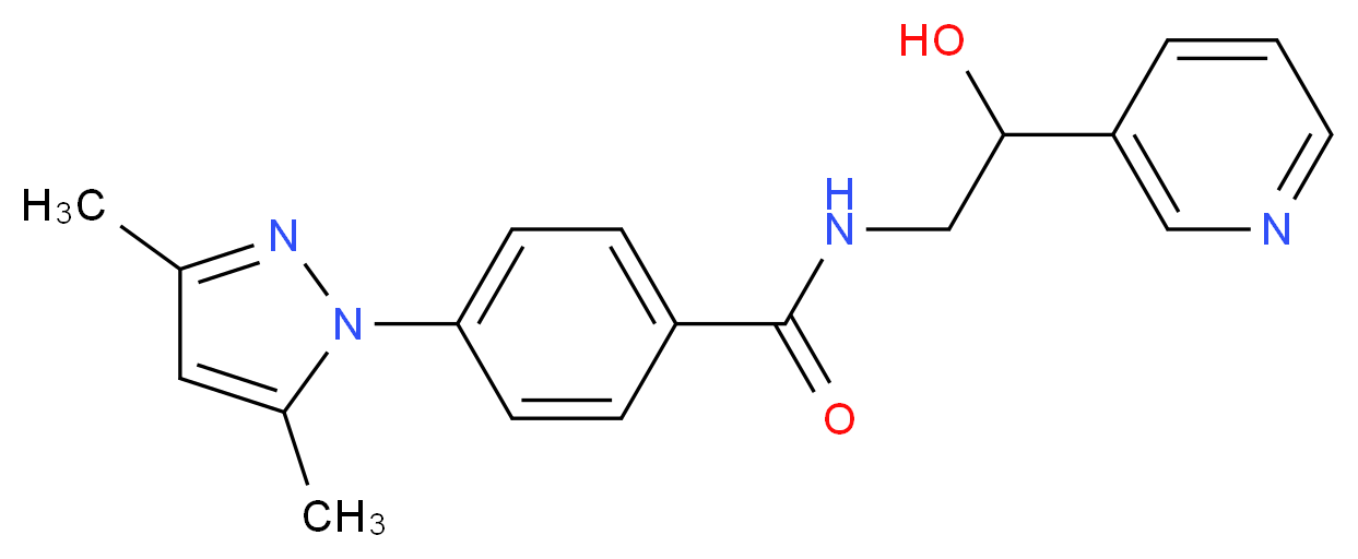4-(3,5-dimethyl-1H-pyrazol-1-yl)-N-[2-hydroxy-2-(3-pyridinyl)ethyl]benzamide_Molecular_structure_CAS_)