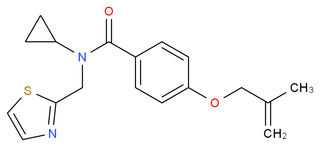 N-cyclopropyl-4-[(2-methylprop-2-en-1-yl)oxy]-N-(1,3-thiazol-2-ylmethyl)benzamide_Molecular_structure_CAS_)