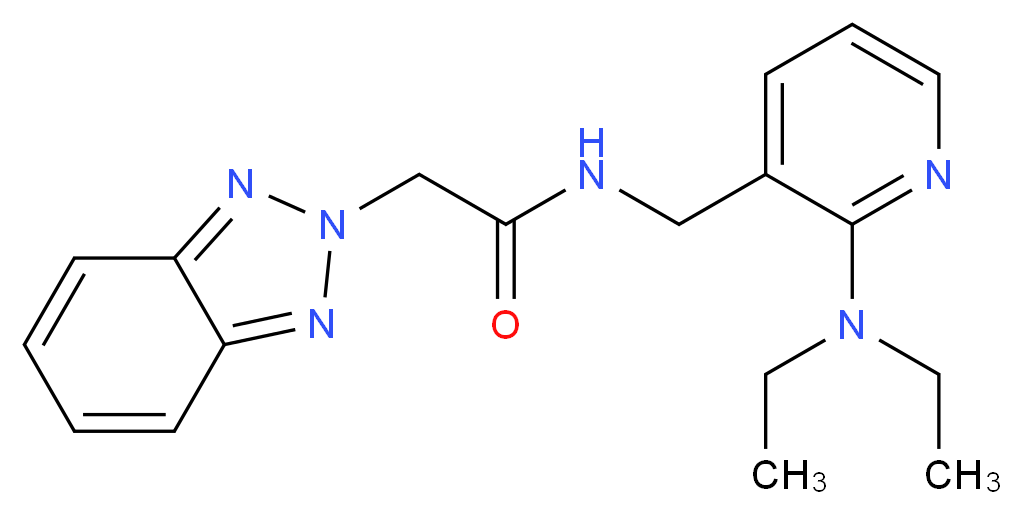 2-(2H-1,2,3-benzotriazol-2-yl)-N-{[2-(diethylamino)-3-pyridinyl]methyl}acetamide_Molecular_structure_CAS_)