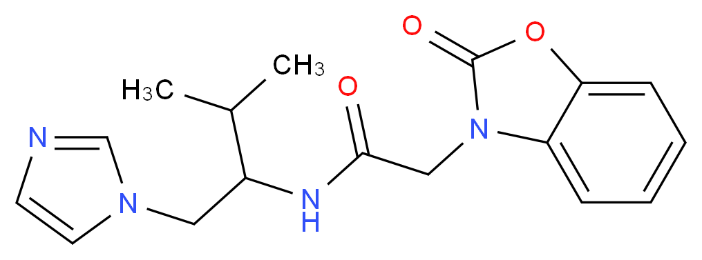 N-[1-(1H-imidazol-1-ylmethyl)-2-methylpropyl]-2-(2-oxo-1,3-benzoxazol-3(2H)-yl)acetamide_Molecular_structure_CAS_)