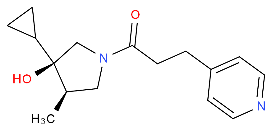 (3R*,4R*)-3-cyclopropyl-4-methyl-1-[3-(4-pyridinyl)propanoyl]-3-pyrrolidinol_Molecular_structure_CAS_)