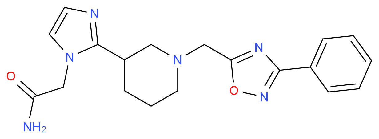 2-(2-{1-[(3-phenyl-1,2,4-oxadiazol-5-yl)methyl]-3-piperidinyl}-1H-imidazol-1-yl)acetamide_Molecular_structure_CAS_)