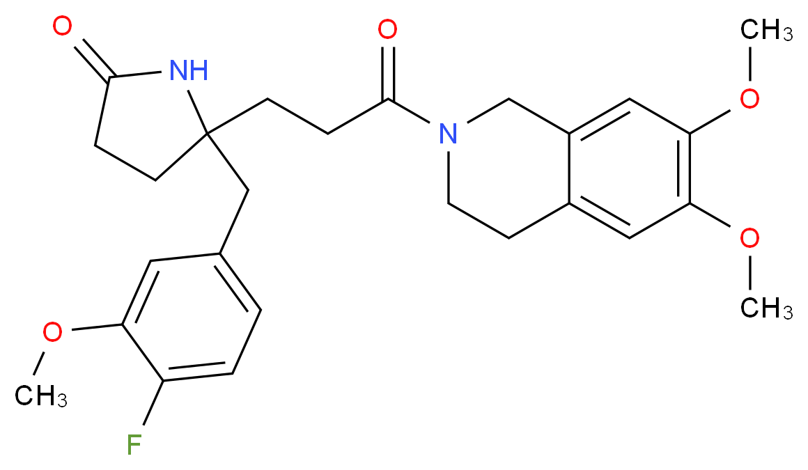 5-[3-(6,7-dimethoxy-3,4-dihydro-2(1H)-isoquinolinyl)-3-oxopropyl]-5-(4-fluoro-3-methoxybenzyl)-2-pyrrolidinone_Molecular_structure_CAS_)