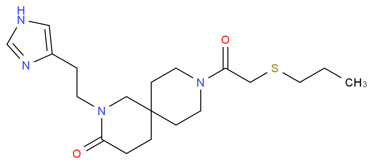 2-[2-(1H-imidazol-4-yl)ethyl]-9-[(propylthio)acetyl]-2,9-diazaspiro[5.5]undecan-3-one_Molecular_structure_CAS_)