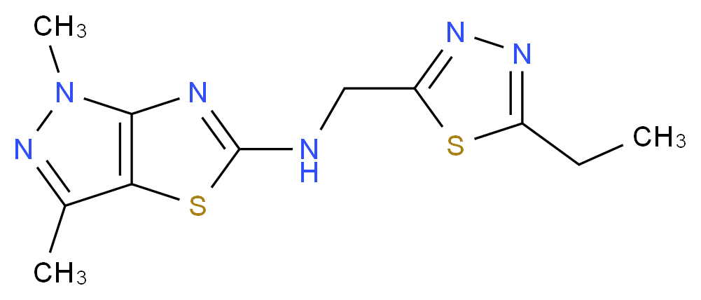 N-[(5-ethyl-1,3,4-thiadiazol-2-yl)methyl]-1,3-dimethyl-1H-pyrazolo[3,4-d][1,3]thiazol-5-amine_Molecular_structure_CAS_)