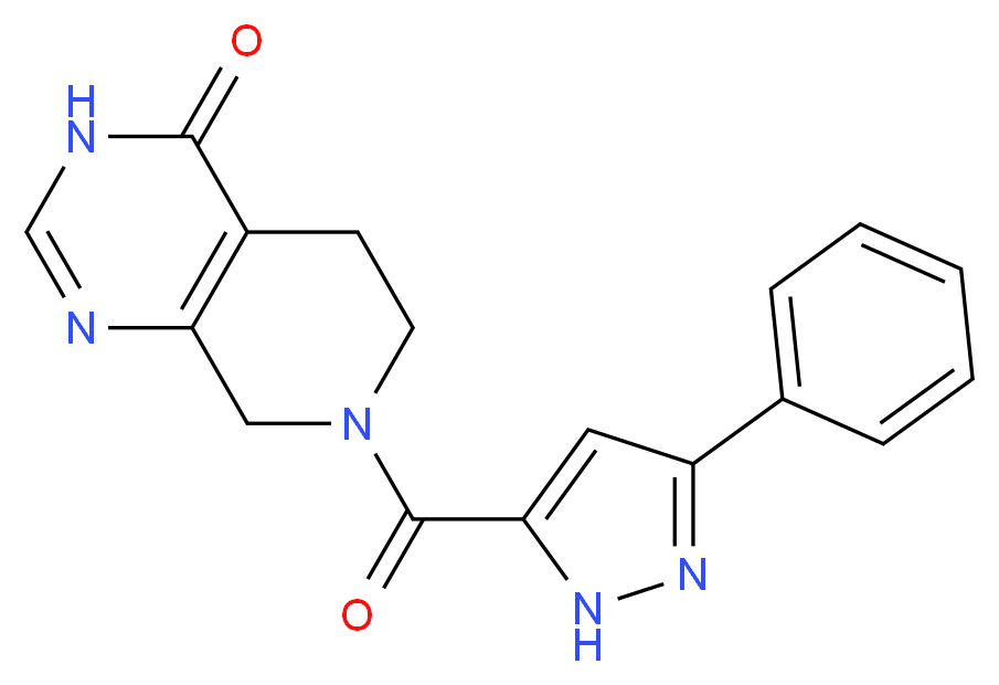 7-[(3-phenyl-1H-pyrazol-5-yl)carbonyl]-5,6,7,8-tetrahydropyrido[3,4-d]pyrimidin-4(3H)-one_Molecular_structure_CAS_)