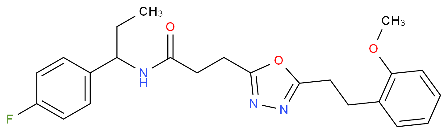 N-[1-(4-fluorophenyl)propyl]-3-{5-[2-(2-methoxyphenyl)ethyl]-1,3,4-oxadiazol-2-yl}propanamide_Molecular_structure_CAS_)