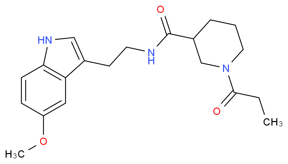N-[2-(5-methoxy-1H-indol-3-yl)ethyl]-1-propionyl-3-piperidinecarboxamide_Molecular_structure_CAS_)