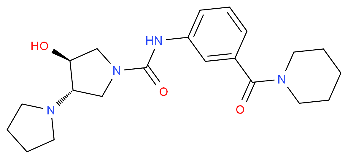 (3'S*,4'S*)-4'-hydroxy-N-[3-(piperidin-1-ylcarbonyl)phenyl]-1,3'-bipyrrolidine-1'-carboxamide_Molecular_structure_CAS_)