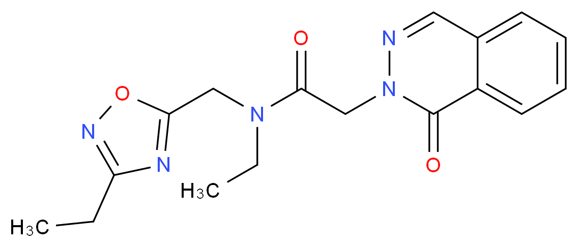 N-ethyl-N-[(3-ethyl-1,2,4-oxadiazol-5-yl)methyl]-2-(1-oxophthalazin-2(1H)-yl)acetamide_Molecular_structure_CAS_)