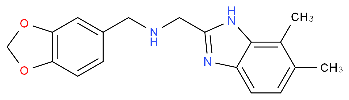 (1,3-benzodioxol-5-ylmethyl)[(6,7-dimethyl-1H-benzimidazol-2-yl)methyl]amine_Molecular_structure_CAS_)