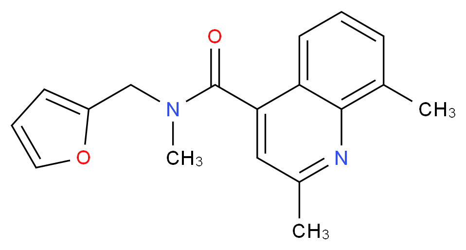 N-(2-furylmethyl)-N,2,8-trimethylquinoline-4-carboxamide_Molecular_structure_CAS_)