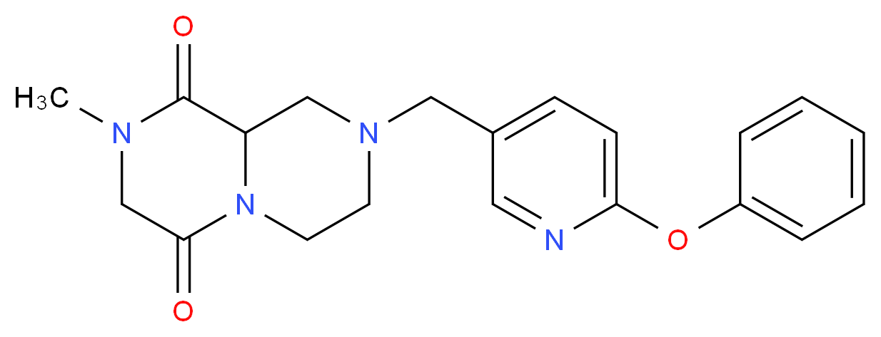 2-methyl-8-[(6-phenoxypyridin-3-yl)methyl]tetrahydro-2H-pyrazino[1,2-a]pyrazine-1,4(3H,6H)-dione_Molecular_structure_CAS_)