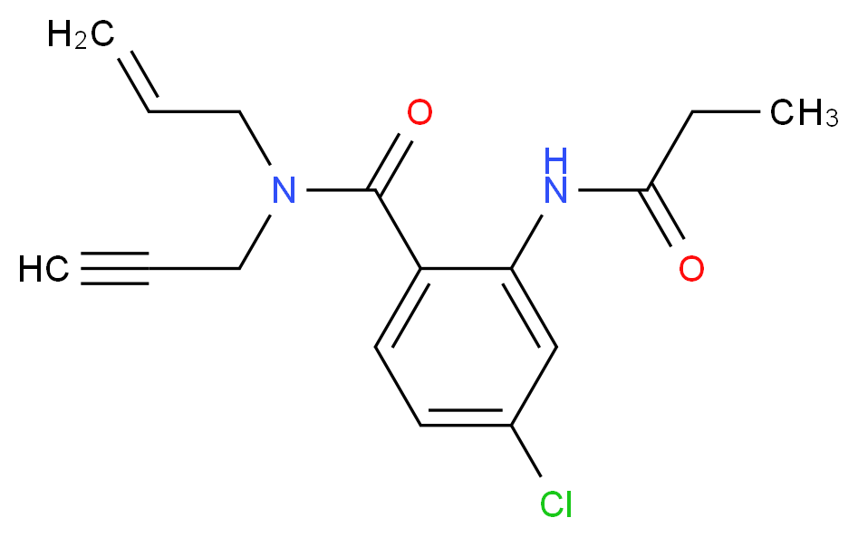 N-allyl-4-chloro-2-(propionylamino)-N-prop-2-yn-1-ylbenzamide_Molecular_structure_CAS_)