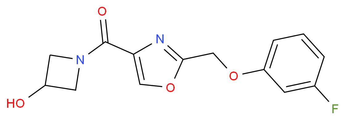 1-({2-[(3-fluorophenoxy)methyl]-1,3-oxazol-4-yl}carbonyl)azetidin-3-ol_Molecular_structure_CAS_)