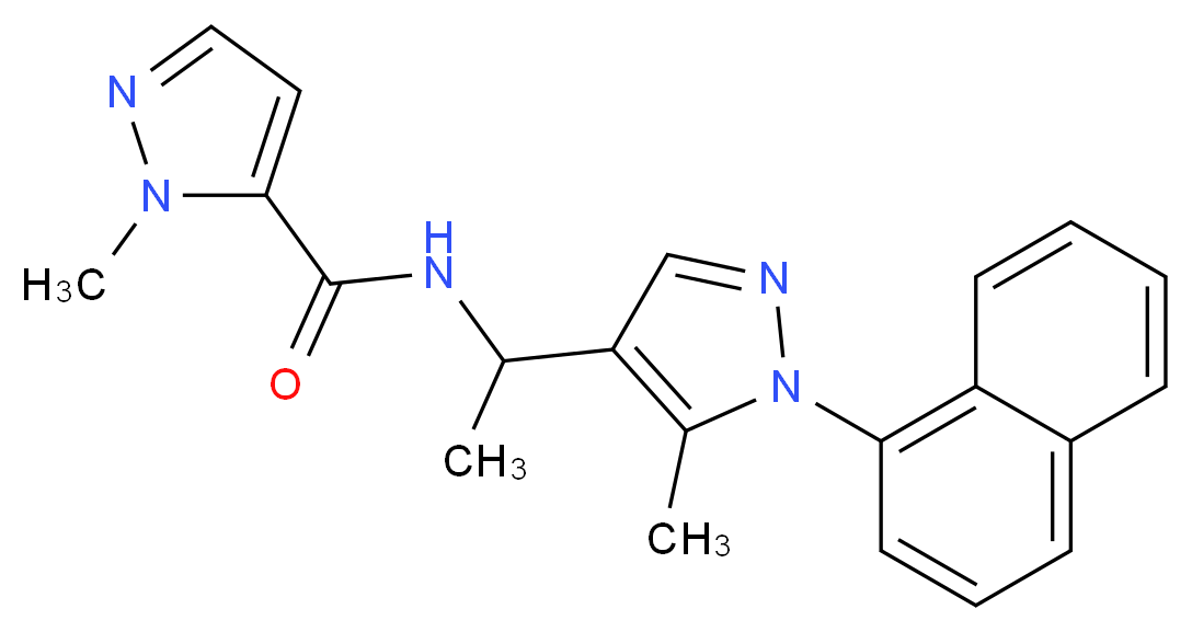 1-methyl-N-{1-[5-methyl-1-(1-naphthyl)-1H-pyrazol-4-yl]ethyl}-1H-pyrazole-5-carboxamide_Molecular_structure_CAS_)