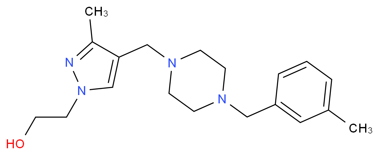 2-(3-methyl-4-{[4-(3-methylbenzyl)-1-piperazinyl]methyl}-1H-pyrazol-1-yl)ethanol_Molecular_structure_CAS_)