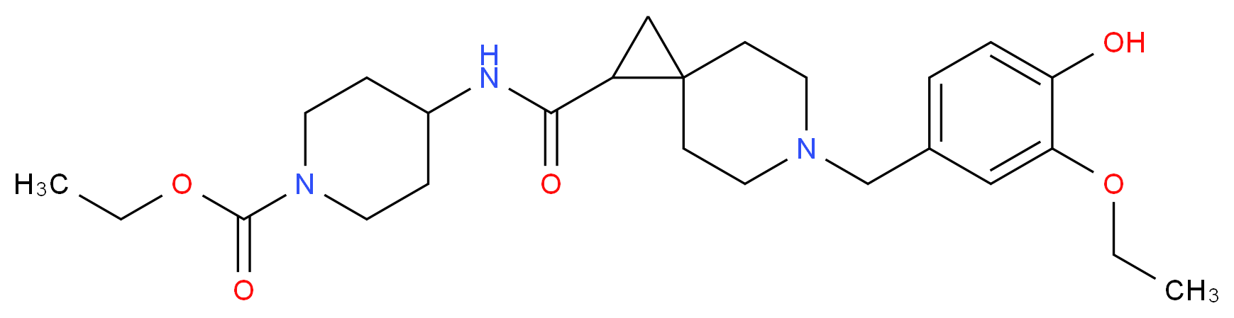 ethyl 4-({[6-(3-ethoxy-4-hydroxybenzyl)-6-azaspiro[2.5]oct-1-yl]carbonyl}amino)-1-piperidinecarboxylate_Molecular_structure_CAS_)