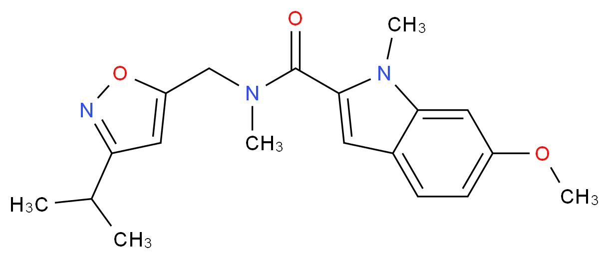 N-[(3-isopropylisoxazol-5-yl)methyl]-6-methoxy-N,1-dimethyl-1H-indole-2-carboxamide_Molecular_structure_CAS_)