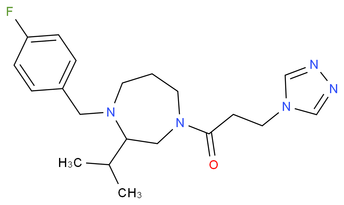 1-(4-fluorobenzyl)-2-isopropyl-4-[3-(4H-1,2,4-triazol-4-yl)propanoyl]-1,4-diazepane_Molecular_structure_CAS_)