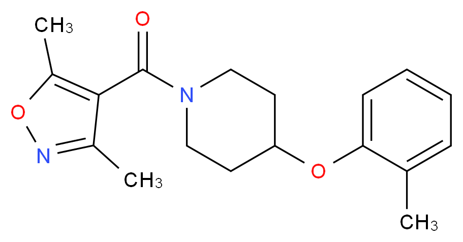 1-[(3,5-dimethyl-4-isoxazolyl)carbonyl]-4-(2-methylphenoxy)piperidine_Molecular_structure_CAS_)