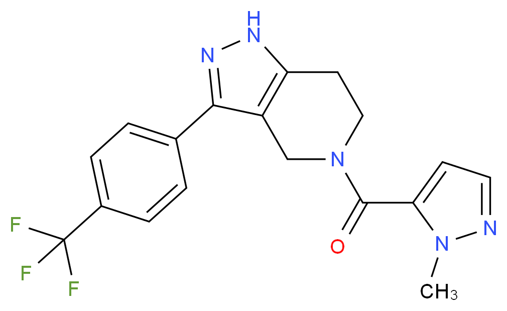 5-[(1-methyl-1H-pyrazol-5-yl)carbonyl]-3-[4-(trifluoromethyl)phenyl]-4,5,6,7-tetrahydro-1H-pyrazolo[4,3-c]pyridine_Molecular_structure_CAS_)