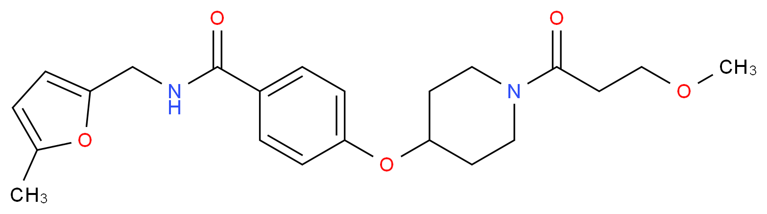 4-{[1-(3-methoxypropanoyl)-4-piperidinyl]oxy}-N-[(5-methyl-2-furyl)methyl]benzamide_Molecular_structure_CAS_)