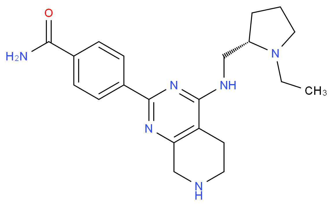 4-[4-({[(2S)-1-ethylpyrrolidin-2-yl]methyl}amino)-5,6,7,8-tetrahydropyrido[3,4-d]pyrimidin-2-yl]benzamide_Molecular_structure_CAS_)