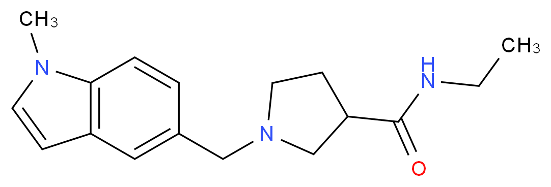 N-ethyl-1-[(1-methyl-1H-indol-5-yl)methyl]pyrrolidine-3-carboxamide_Molecular_structure_CAS_)