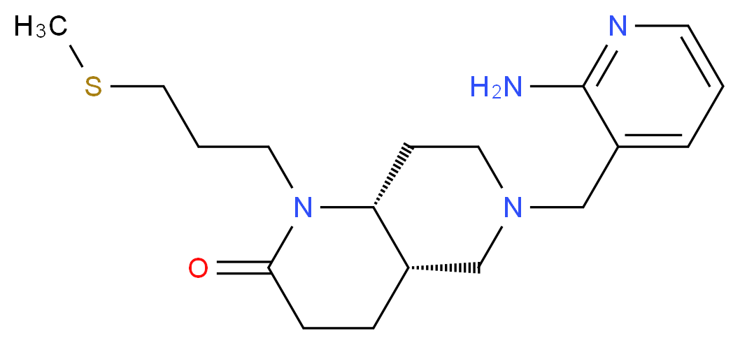 (4aS*,8aR*)-6-[(2-aminopyridin-3-yl)methyl]-1-[3-(methylthio)propyl]octahydro-1,6-naphthyridin-2(1H)-one_Molecular_structure_CAS_)