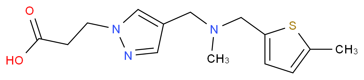 3-[4-({methyl[(5-methyl-2-thienyl)methyl]amino}methyl)-1H-pyrazol-1-yl]propanoic acid_Molecular_structure_CAS_)
